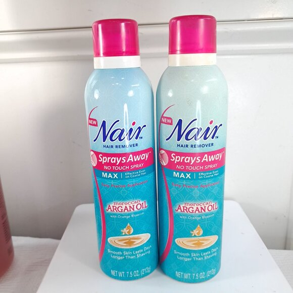 Nair SET 2 Spray Away Moroccan Argan Oil Not Touch Spray Max 7.5 Oz READ